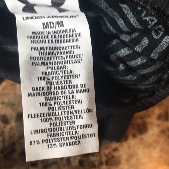 Mens UA Under Armour No Black Gloves Size Medium M - Picture 6 of 8